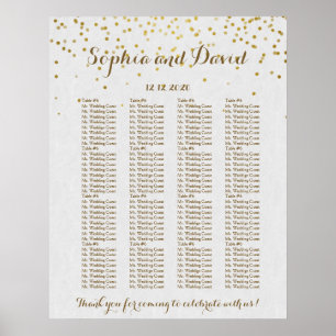 Royal Gold Foil Wedding Custom Seating Chart Poster