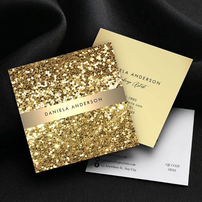 Royal Gold Glitzer Luxury Glamour Quadratische Visitenkarte (Von Creator hochgeladen)