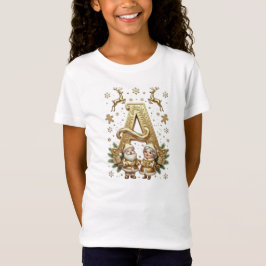 Royal Gold Letter A Luxury Girls White Shirt