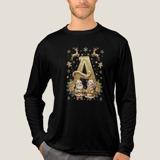 Royal Gold Letter A Luxury Tri-blend Shirt (Vorderseite)