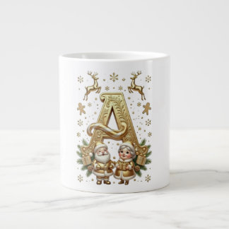 Royal Gold Letter A Luxury Unisex Jumbo Mug Jumbo-Tasse