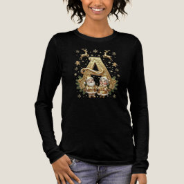 Royal Gold Letter A Luxury Women Tri-blend Shirt