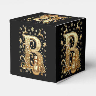 Royal Gold Letter B Luxury Snowman Favor Box Geschenkschachtel