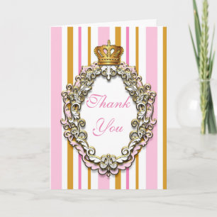 Royal Gold & Pink Princess Vielen Dank für Ihre Fa Dankeskarte