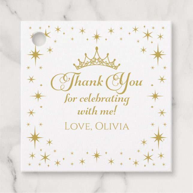 Royal Gold Princess Birthday Geschenkanhänger (Vorderseite)