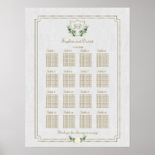 Royal Gold Wappen Lush Greenerity Seating Chart Poster