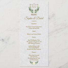 Royal Gold Wappen Lush Greenerity Wedding Menu Menükarte