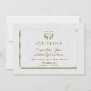 Royal Gold Wappen Lush Greenery Save the Date