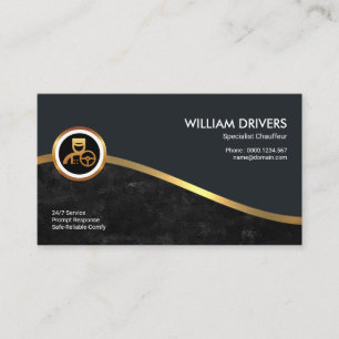 Royal Gold Wave Eleganter Black Grunge Chauffeur Visitenkarte