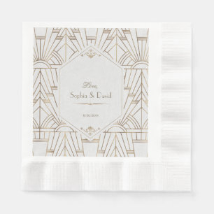 Royal Gold White Great Gatsby 1920er Hochzeit Serviette