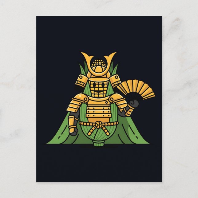 Royal Golden Corn Samurai Commander Illustration Postkarte (Vorderseite)