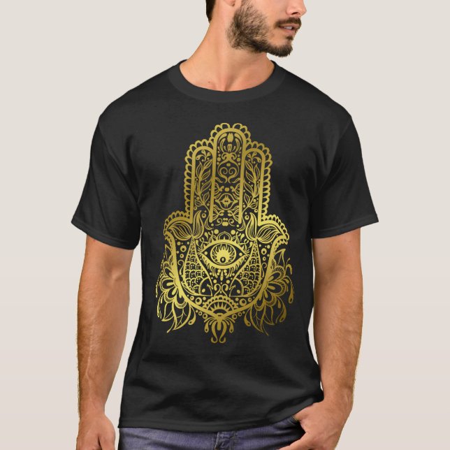 Royal Golden Hamsa Hand T-Shirt (Vorderseite)