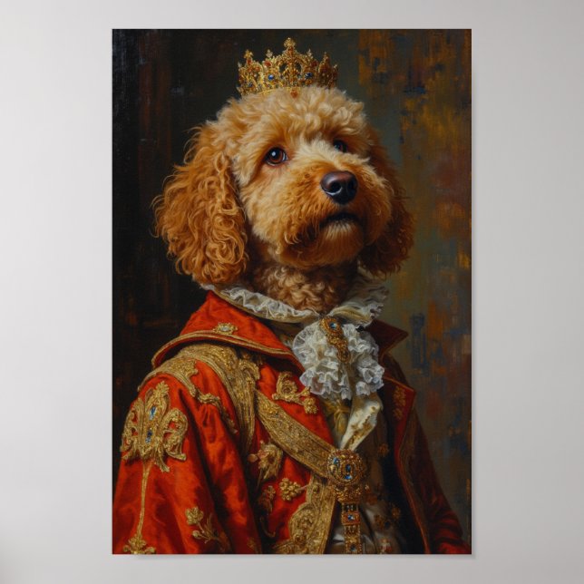 Royal Goldendoodle Portrait Poster (Vorne)