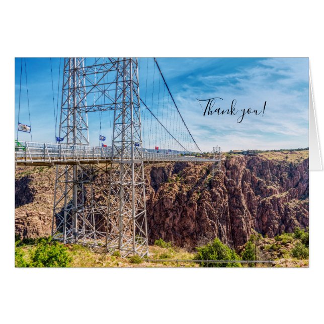 Royal Gorge Bridge Side View Danke Karte (Vorderseite (Horizontal))