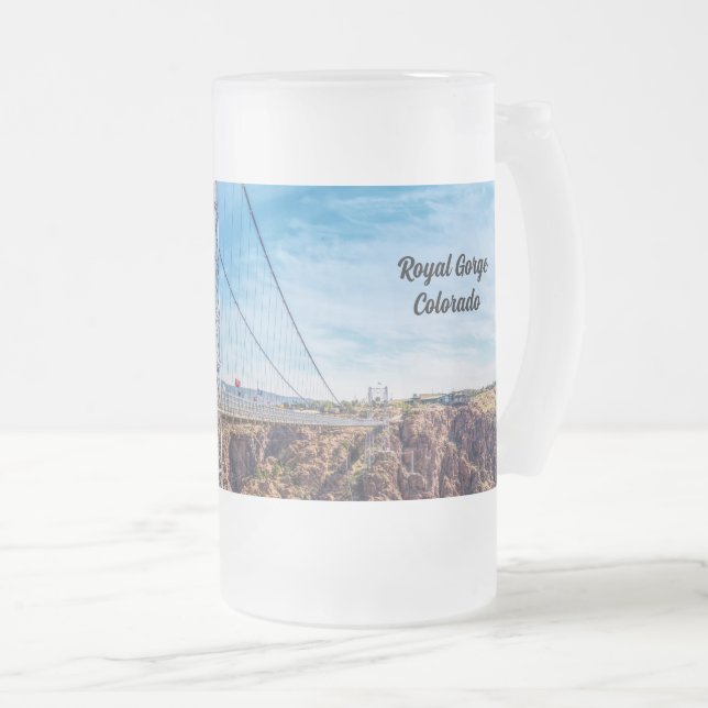 Royal Gorge Bridge Side View Mattierte Bier Tasse (VorderseiteRechts)