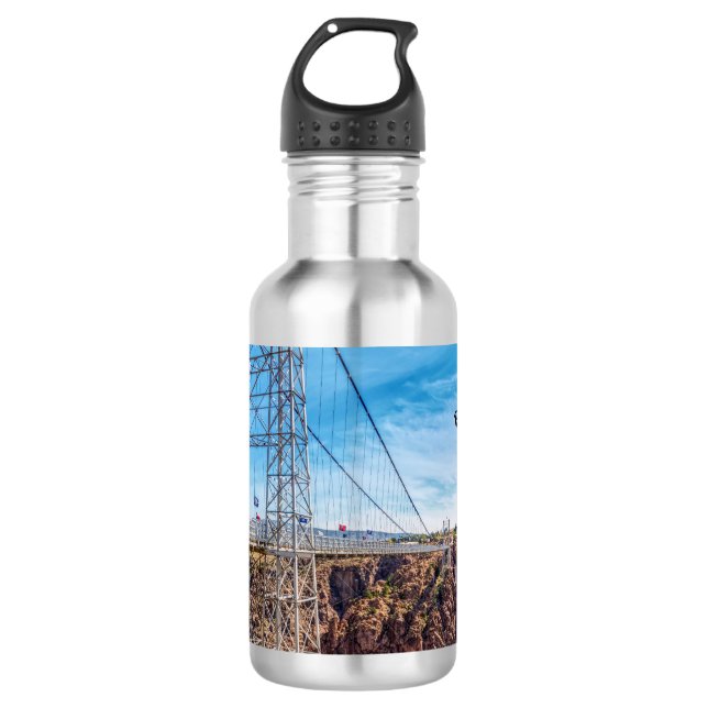 Royal Gorge Bridge Side View Wasserflasche (Vorderseite)
