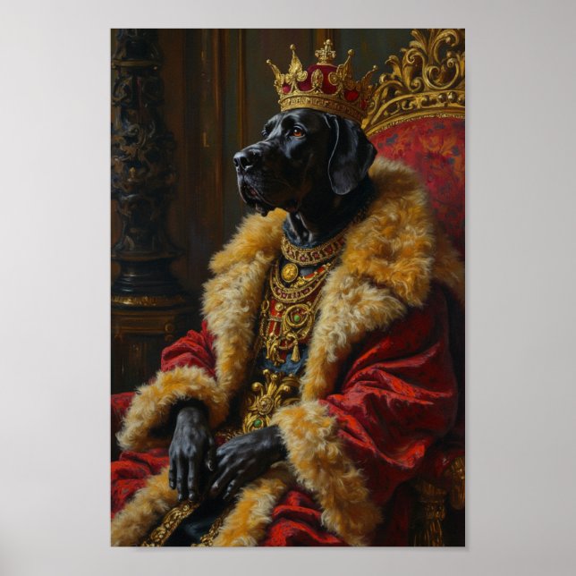 Royal Great Dane Portrait Poster (Vorne)