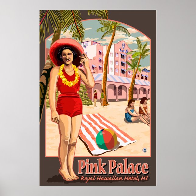 Royal Hawaiian Hotel in Hawaii Poster (Vorne)