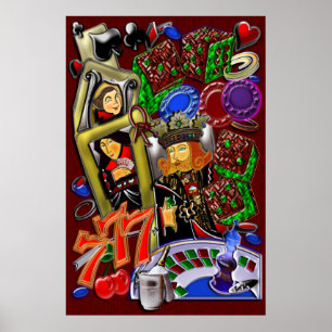Royal Heart Flush, Casino Art Poster