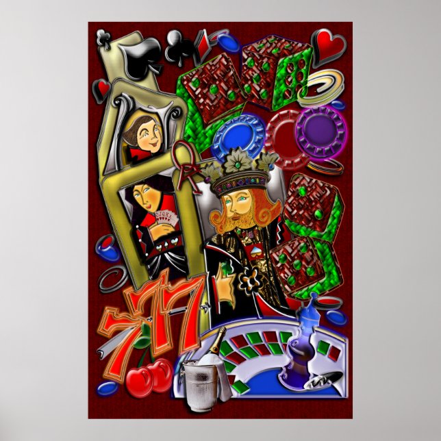 Royal Heart Flush, Casino Art Poster (Vorne)
