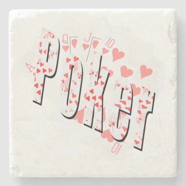 Royal Heart Flush Poker Logo, Steinuntersetzer (Vorderseite)