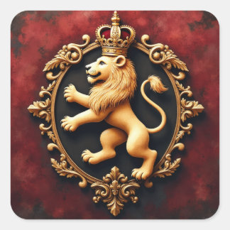 Royal Heraldic Tapestry Pattern Quadratischer Aufkleber