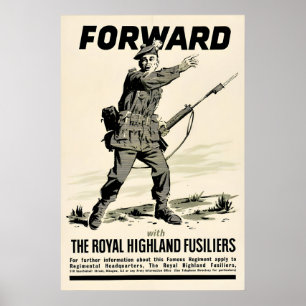 Royal Highland Fusiliers Werbeplakat, Großbritanni Poster