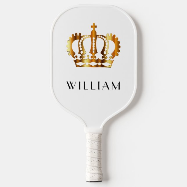 Royal Imitate Gold Crown White - Kundenname Pickleball Schläger (Vorderseite)