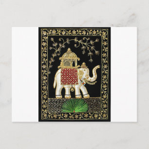 ROYAL INDIAN ELEPHANT RIDE ZARI ART POSTKARTE