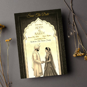 Royal Indian Palace Wedding Save the Date Einladung