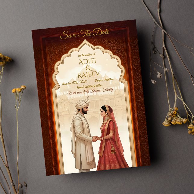 Royal Indian Palace Wedding Save the Date Einladung (Von Creator hochgeladen)