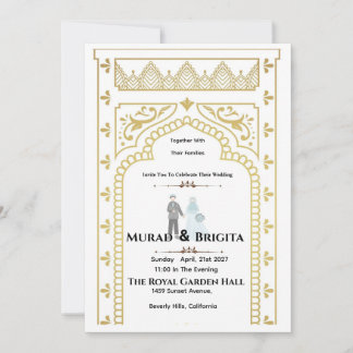 Royal Indian Wedding Invitation – Gold Design Einladung
