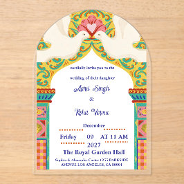 Royal Indian Wedding Invitation | Gold Traditional Acryleinladungen