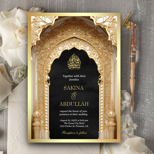 Royal Islamic Arch Black Gold Einladung (Von Creator hochgeladen)