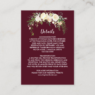 Royal Ivory Floral Wappen Burgundy Insert Card