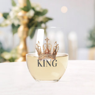 Royal King Gold Gilded Crown Weinglas Ohne Stiel