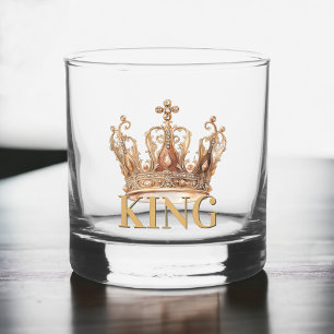 Royal King Gold Gilded Crown Whiskyglas