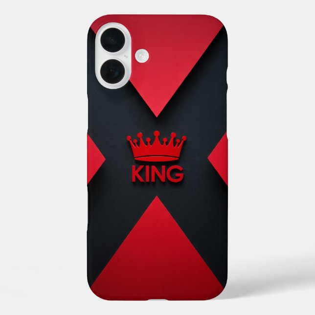 Royal King Red & Black Crown Phone Case (Rückseite)