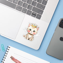 Royal Kitten with Crown - Niedlicher Die Sticker