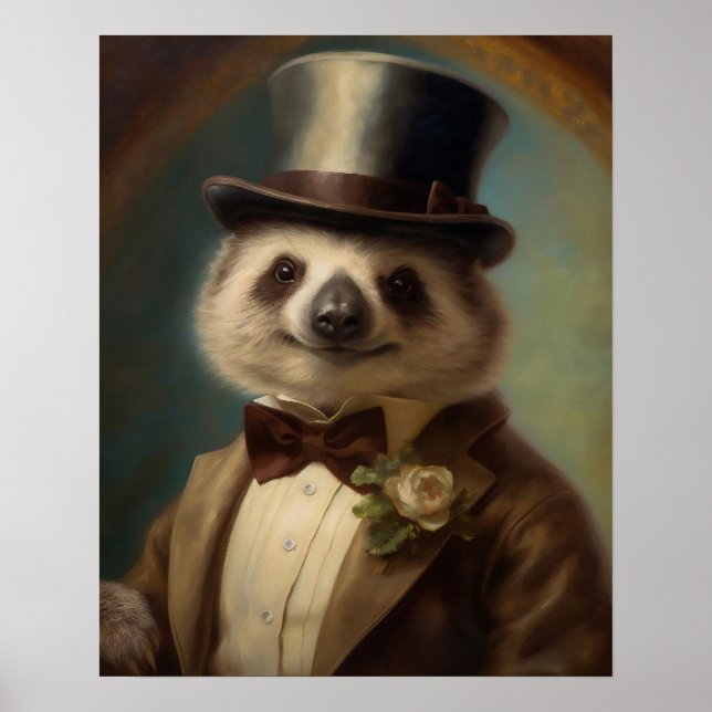 Royal Koala Print, Dressed Animal Print, Renaissan Poster (Vorne)