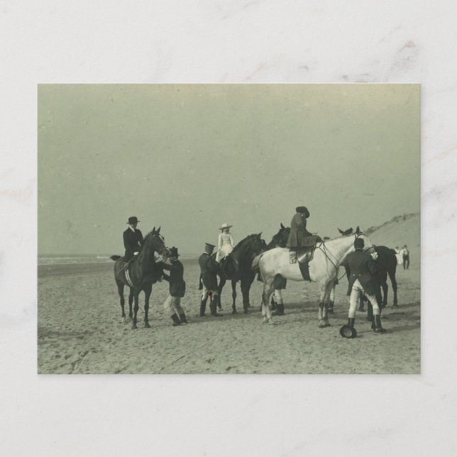 Royal Ladys on beach sidesaddle #015SS Postkarte (Vorderseite)