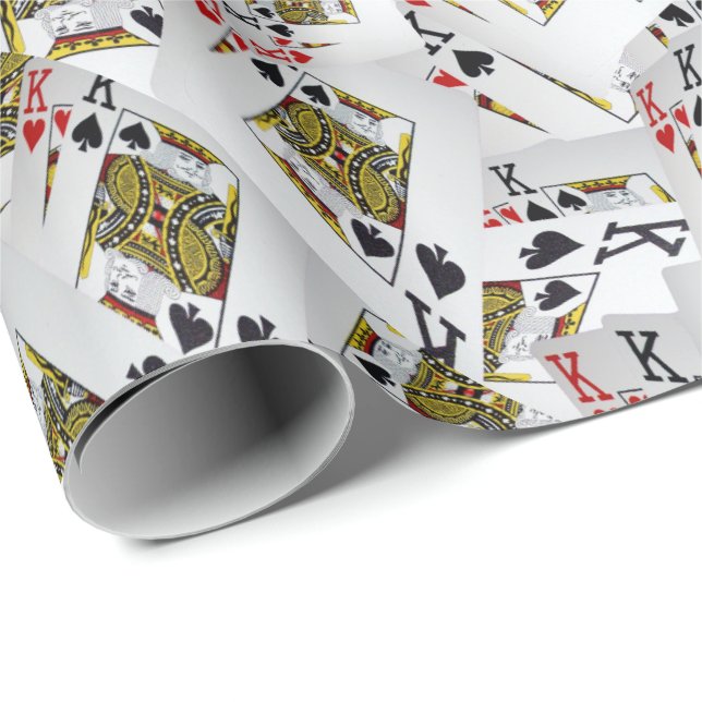 "Royal Layer: A Stack of Kings Poker Cards" Geschenkpapier (Rolleneckpunkt)