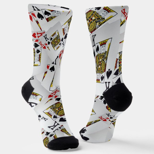 "Royal Layer: A Stack of Kings Poker Cards" Socken (Gewinkelt)