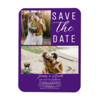Royal Lila 2 Fotos Save the Date Hochzeit