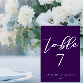 Royal Lila Abend Wedding Personalisiert Tischnummer
