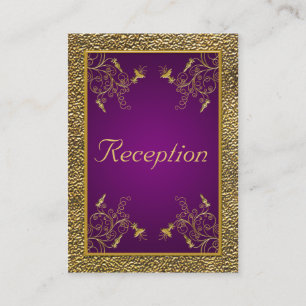 Royal Lila and Gold Floral Enclosure Card Begleitkarte
