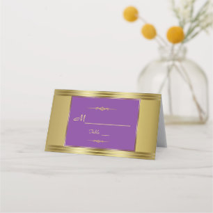 Royal Lila and Gold Wedding Tischnummer Platzkarte
