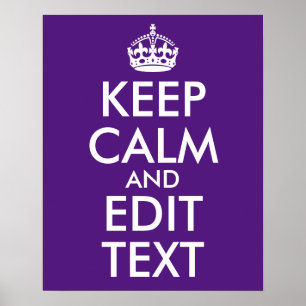 Royal Lila Behielt Calm und Bearbeiten von Text Poster