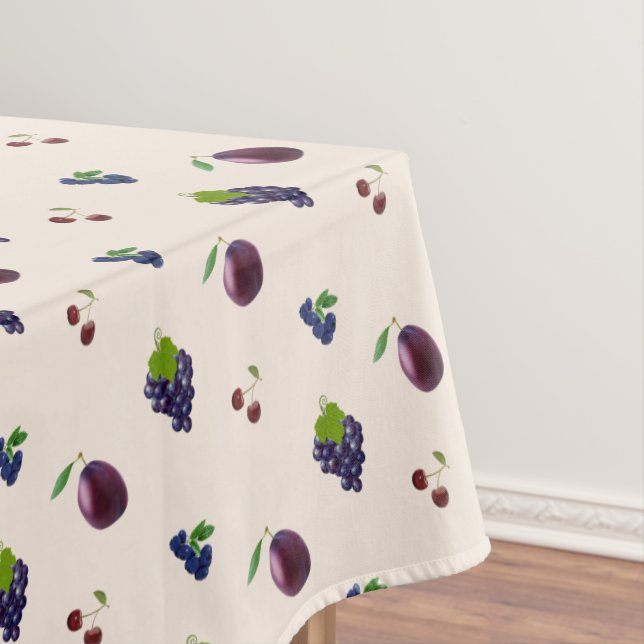 Royal Lila Blaubeeren, Trauben auf leicht beige Tischdecke (Beispiel)