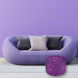 Royal Lila Brocade Hocker